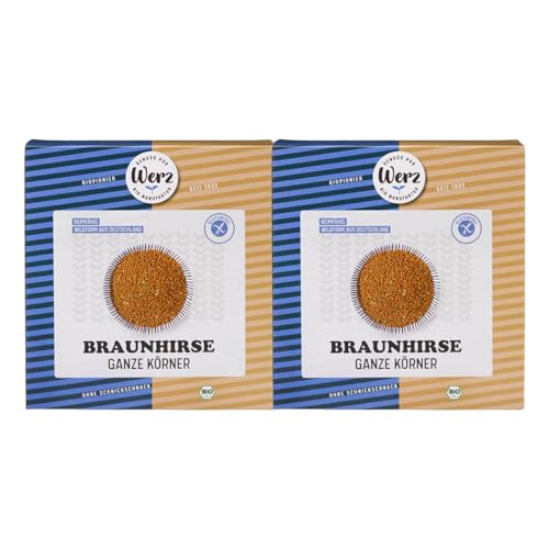 Werz Bio Braunhirse, ganze Körner, glutenfrei (2 x 500 gr) von Werz