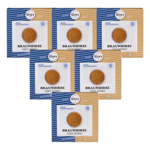 Werz Bio Braunhirse, ganze Körner, glutenfrei (6 x 500 gr) von Werz