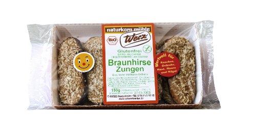 Werz Braunhirse-Zungen glutenfrei, 1er Pack (1 x 150 g Packung) - Bio von Werz