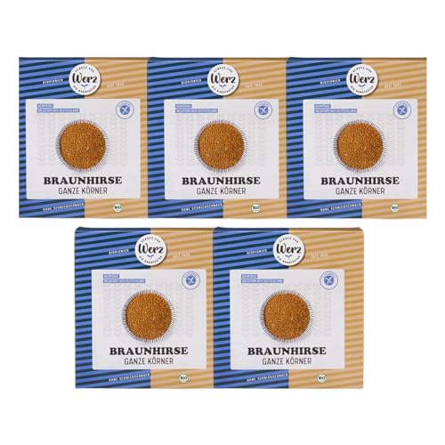 Werz - Braunhirse ganz keimfähig glutenfrei - 500 g - 5er Pack von Werz