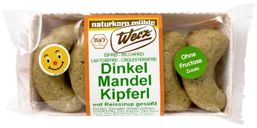 Werz Dinkel-Vollkorn-Mandel-Kipferl, 4er Pack (4 x 125 g Packung) - Bio von Werz