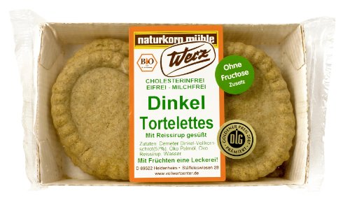 Werz Dinkel-Vollkorn-Tortelettes mit Reissirup, 3er Pack (3 x 120 g Packung) - Bio von Werz