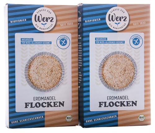 Werz Erdmandel-Flocken glutenfrei 2er Pack (2 x 250 g Packung) - Bio von Werz