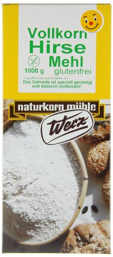 Werz Hirse-Vollkorn-Mehl glutenfrei, 5er Pack (5 x 1000 g) - Bio von Werz