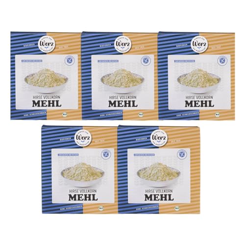 Werz Hirse-Vollkorn-Mehl glutenfrei, 5er Pack (5 x 1000 g) - Bio von Werz