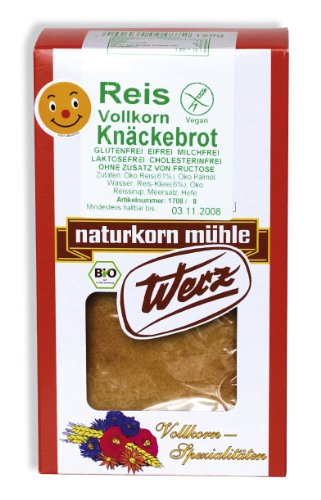 Werz Reis-Vollkorn-Knäckebrot glutenfrei, 2er Pack (2 x 150 g Packung) - Bio von Werz