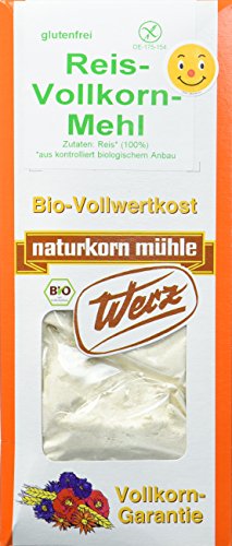 Werz Reis-Vollkorn-Mehl glutenfrei, 5er Pack (5x 1000 g) - Bio von Werz