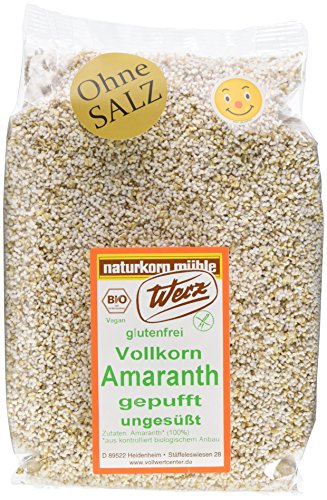 Werz Vollkorn-Amaranth gepufft ungesüßt, glutenfrei,10er Pack von Werz