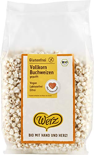 Werz Vollkorn-Buchweizen, gepufft, ungesüßt, glutenfrei, 4er pack (4 x 80g) von Werz