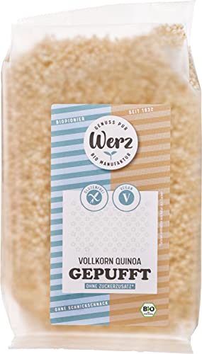 Werz Vollkorn-Quinoa gepufft ungesüßt, glutenfrei, 2er Pack (2 x 125 g Beutel) - Bio von Werz