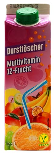 Durstlöscher 12-Frucht Multivitamin Saft, 8er Pack (8 x 1 l) von WeserGold