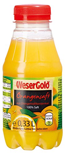 WeserGold Orangensaft PET, 6er Pack (6 x 330 ml) von WeserGold