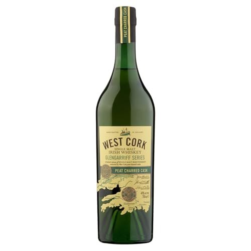 West Cork |Glengarriff Series | Peat Chared Cask | Single Malt | 700 ml | 43% Vol. | In mit Torfrauch ausgebrannten Bourbon Fässern gereift | Fein & komplex im Geschmack | Blumig mit Noten von Vanille von West Cork