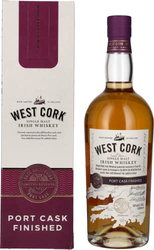 West Cork Single Malt - Port Cask Finish | 1x0.7L | Aus der vielleicht erfolgreichsten irischen Brennerei | Aromatisches Finish in Portweinfässern | Fruchtig-mild von West Cork
