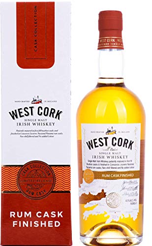 West Cork Single Malt - Rum Cask Finish | 1x0.7L | Aus der vielleicht erfolgreichsten irischen Brennerei | Irland meets Panama | Fruchtig-exotisch von West Cork