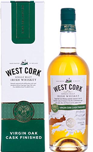 West Cork Single Malt - Virgin Oak Cask Finish | 1x0.7L | Aus der vielleicht erfolgreichsten irischen Brennerei | Aromatisches Finish in Eichenfässern | Mild-süß von West Cork