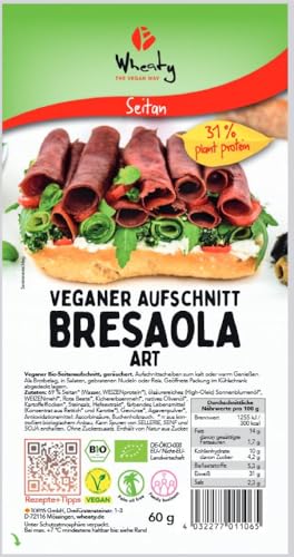 Wheaty Bio Veganer Aufschnitt Bresaola Art (6 x 60 gr) von Wheaty