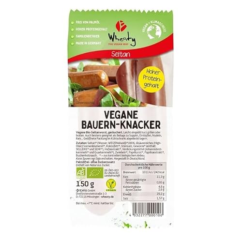 Wheaty Vegane Bauern-Knacker - Bio - 150g x 5-5er Pack VPE von Wheaty