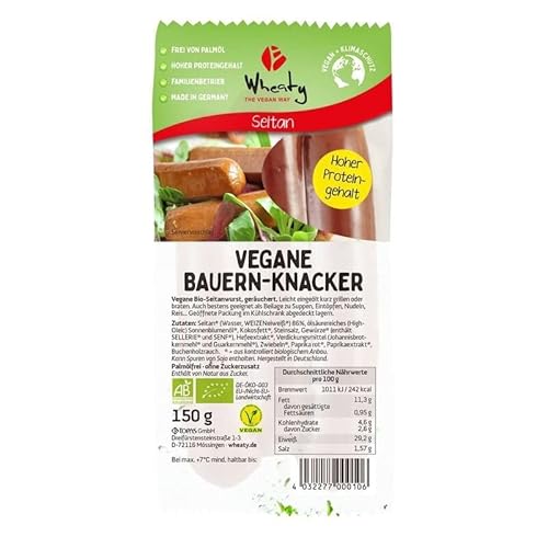 Wheaty Vegane Bauern-Knacker - Bio - 150g x 5-5er Pack VPE von Wheaty