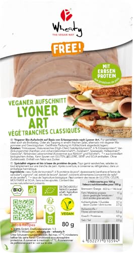 Veganer Bio-Aufschnitt Lyoner Art 6 x 80 gr von Wheaty
