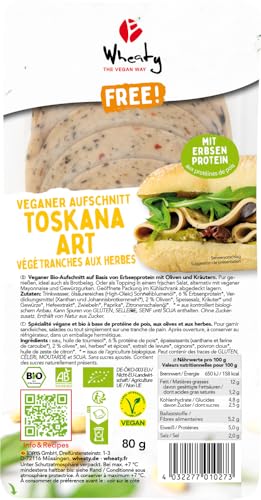 Veganer Bio-Aufschnitt Toskana Art 6 x 80 gr von Wheaty