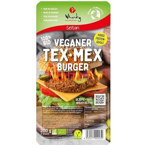 Wheaty Veganer Tex-Mex Burger - Bio - 200g x 5-5er Pack VPE von Wheaty