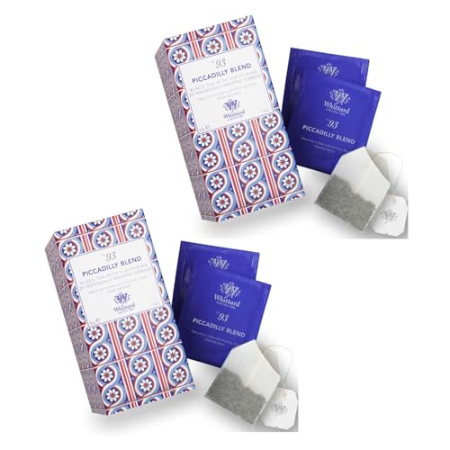 Whittard® | Piccadilly Fruchtiger und blumiger Schwarztee | Geschmacksrichtungen Schwarzer Tee und Hibiskus – 2 x 25 Teefilter (2 x 50 g) | Karkadè und schwarzer Tee von Whittard