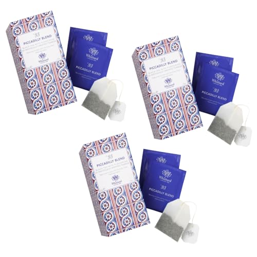 Whittard® | Piccadilly Fruchtiger und blumiger Schwarztee | Geschmacksrichtungen Schwarzer Tee und Hibiskus – 3 x 25 Teefilter (150 g) | Karkadè und schwarzer Tee von Whittard