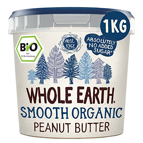Whole Earth Bio Erdnussbutter Creamy | Peanut Butter | Vegan | Naturprodukt ohne Palmöl | ohne zugesetzten Zucker | Protein | Perfekt für Sportler | 1kg von Whole Earth