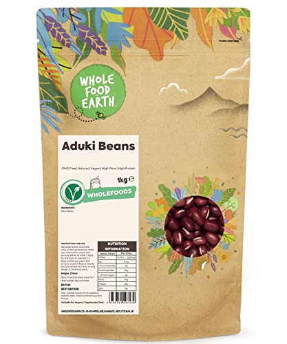 Wholefood Earth Aduki Bohnen - GMO Frei - Natürlich - Vegan - Milchfrei - Ohne Zusatz von Zucker, 1 kg von Wholefood Earth
