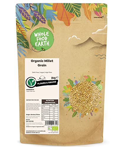 Wholefood Earth Bio-Hirse 2 kg | GVO-frei | Vegan | Ballaststoffreich | Zertifiziert biologisch Wholefood Earth Bio-Hirse 2 kg | GVO-frei | Vegan | Ballaststoffreich | Zertifiziert biologisch von Wholefood Earth