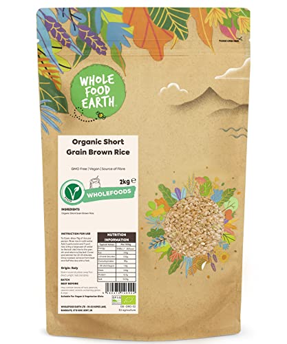 Wholefood Earth Bio-Kurzkochkorn-Braunreis 2kg | GVO-frei | Vegan | Ballaststoffquelle | Zertifiziert biologisch Wholefood Earth Bio-Kurzkochkorn-Braunreis 2kg | GVO-frei | Vegan | Ballaststoffquelle | Zertifiziert biologisch von Wholefood Earth