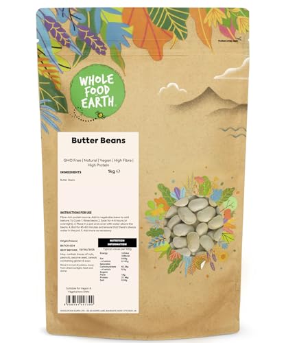 Wholefood Earth Butter Beans 1 kg | GMO Free | Natural | High Fibre | High Protein Wholefood Earth Butter Beans 1 kg | GMO Free | Natural | High Fibre | High Protein von Wholefood Earth