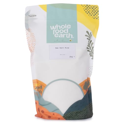 Wholefood Earth Feines Meersalz - GMO frei - Vegan - Milchfrei - Unraffiniert - 2 kg von Wholefood Earth