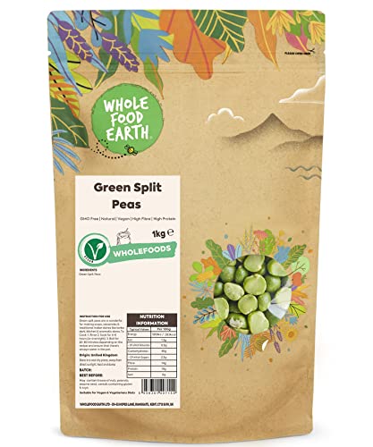 Wholefood Earth Green Split Peas – GMO frei – natürlich – vegan – Milchfrei – ohne Zuckerzusatz, 1 kg von Wholefood Earth