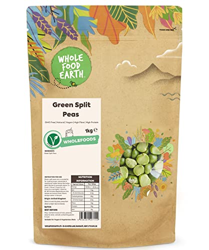 Wholefood Earth Green Split Peas – GMO frei – natürlich – vegan – Milchfrei – ohne Zuckerzusatz, 1 kg Wholefood Earth Green Split Peas – GMO frei – natürlich – vegan – Milchfrei – ohne Zuckerzusatz, 1 kg von Wholefood Earth