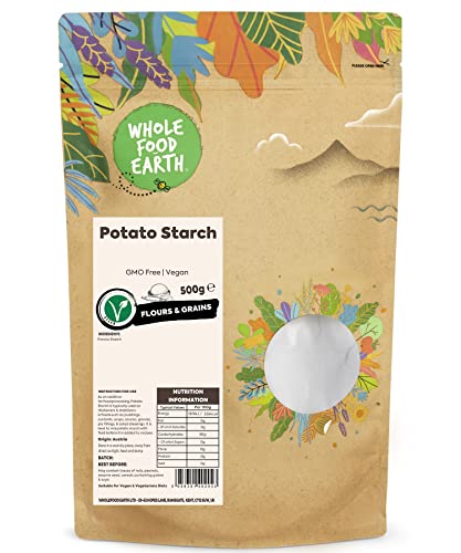 Wholefood Earth Kartoffelstärke – GMO frei – Vegan – Milchfrei – Ohne Zuckerzusatz, 500 g von Wholefood Earth