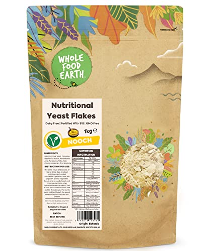 Wholefood Earth - Nutritional Yeast Flakes, 1 kg - with B12, Dairy Free, GMO Free, Vegan Wholefood Earth - Nutritional Yeast Flakes, 1 kg - with B12, Dairy Free, GMO Free, Vegan von Wholefood Earth
