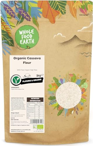 Wholefood Earth Organic Cassava Flour – 2 kg | GMO Free | Vegan | High Fibre | Certified Organic Wholefood Earth Organic Cassava Flour – 2 kg | GMO Free | Vegan | High Fibre | Certified Organic von Wholefood Earth