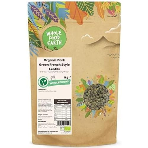 Wholefood Earth Organic Dark Green French Style Lentils 1kg GMO Free | Vegan | High Fibre | High Protein | Certified Organic Wholefood Earth Organic Dark Green French Style Lentils 1kg GMO Free | Vegan | High Fibre | High Protein | Certified Organic von Wholefood Earth