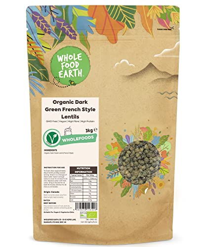Wholefood Earth Organic Dark Green French Style Lentils 3kg GMO Free | Vegan | High Fibre | High Protein | Certified Organic Wholefood Earth Organic Dark Green French Style Lentils 3kg GMO Free | Vegan | High Fibre | High Protein | Certified Organic von Wholefood Earth