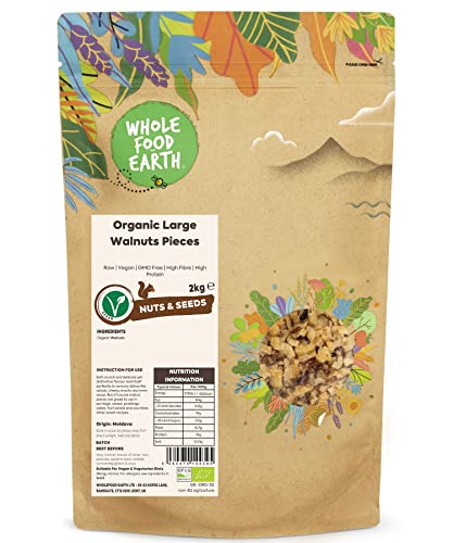 Wholefood Earth Organic Large Walnuts Pieces 2kg Raw | Vegan | GMO Free | High Fibre | High Protein | Certified Organic Wholefood Earth Organic Large Walnuts Pieces 2kg Raw | Vegan | GMO Free | High Fibre | High Protein | Certified Organic von Wholefood Earth
