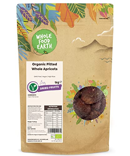 Wholefood Earth Organic Pitted Whole Apricots – 1 kg | GMO Free | Vegan | High Fibre | Certified Organic Wholefood Earth Organic Pitted Whole Apricots – 1 kg | GMO Free | Vegan | High Fibre | Certified Organic von Wholefood Earth