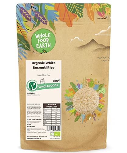 Wholefood Earth Organic White Basmati Rice 2kg Vegan | GMO Free | Certified Organic Wholefood Earth Organic White Basmati Rice 2kg Vegan | GMO Free | Certified Organic von Wholefood Earth
