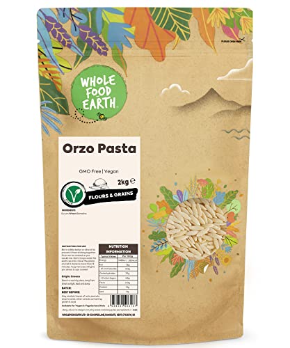 Wholefood Earth Orzo Pasta - GMO frei - Vegan - Milchfrei - Ohne Zuckerzusatz, 2 kg von Wholefood Earth