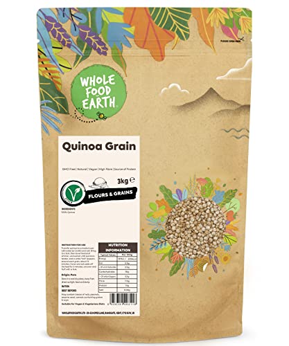 Wholefood Earth Quinoa Getreide - GMO frei - natürlich - vegan - Milchfrei - ohne Zuckerzusatz - 3 kg von Wholefood Earth