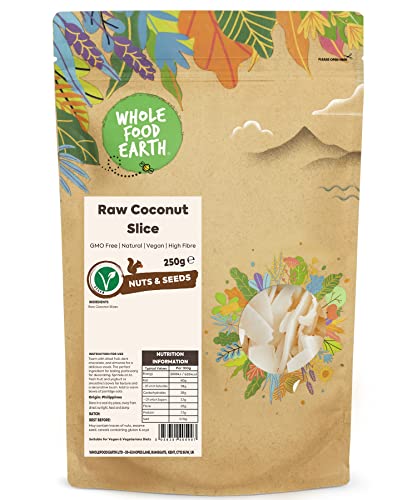 Wholefood Earth Raw Coconut Slice GMO Free - Natural - Vegan - Milchfrei - Ohne Zusatz von Zucker, 250 g von Wholefood Earth