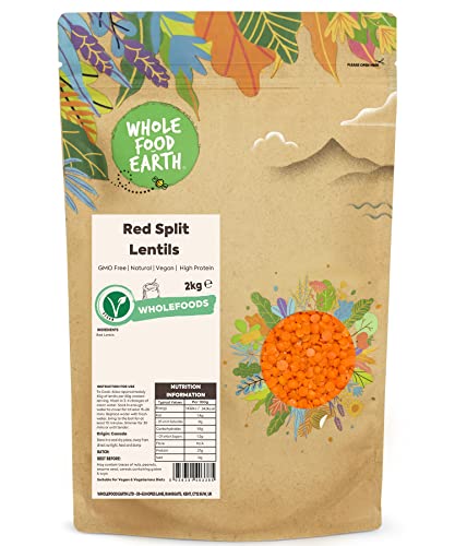 Wholefood Earth Red Split Lentils 2 kg | GMO Free | Natural | High Protein Wholefood Earth Red Split Lentils 2 kg | GMO Free | Natural | High Protein von Wholefood Earth