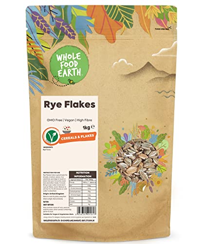 Wholefood Earth Roggenflocken - GMO frei - Vegan - Milchfrei - Ohne Zusatz von Zucker, 1 kg Wholefood Earth Roggenflocken - GMO frei - Vegan - Milchfrei - Ohne Zusatz von Zucker, 1 kg von Wholefood Earth