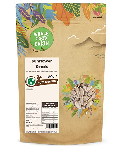 Wholefood Earth Sonnenblumenkerne - GMO frei - Vegan - Milchfrei - Ohne Zusatz von Zucker, 500 g von Wholefood Earth